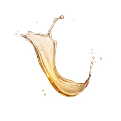 golden liquid splash isolated on white background