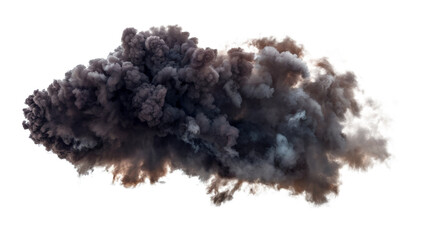 explosion smoke cloud isolated on white background
