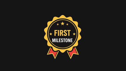 Achievement emblem: A sophisticated gold emblem, signifies the triumph of a noteworthy first milestone, with a touch of prestige and importance.