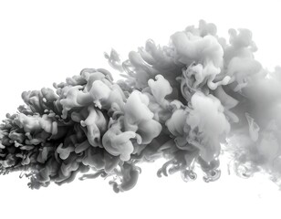 Black and white abstract cloud formation against a white background