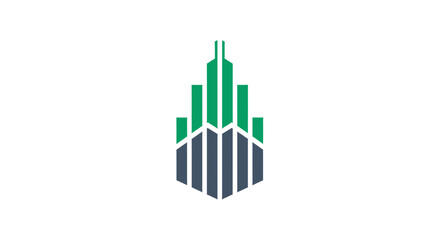 Fototapeta premium Abstract Geometric Illustration of a Modern Metropolis or Skyscraper Silhouette