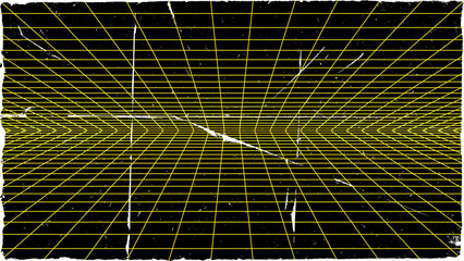 3D wireframe perspective grid room template design vector illustration background. Empty three dimensional virtual room perspective wireframe grid geometric sketch. Cyber virtual line interior frame
