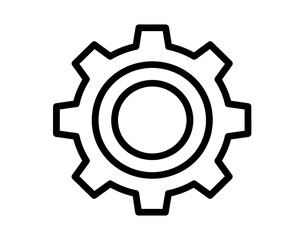 Obraz premium Black and white gear icon. Simple design on a white background