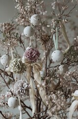 Floral Arrangement with Sphere and Ribbon