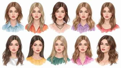 A collection of portraits showcasing diverse styles and colours 