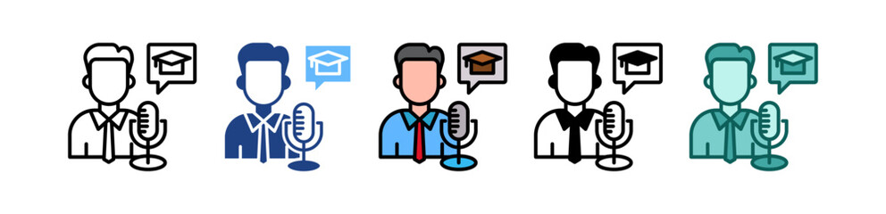 Educational Podcast multiple icon