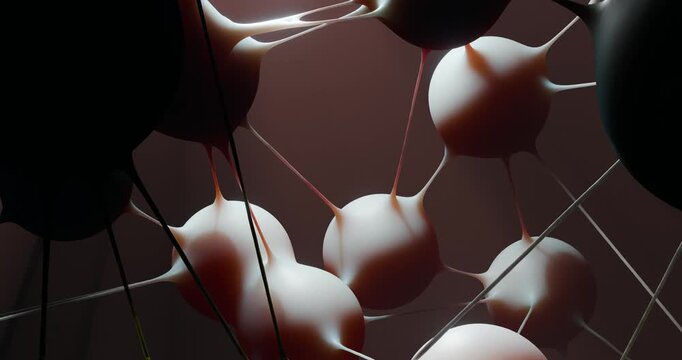 Abstract pattern of geometric forms. 3d render video. 