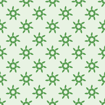 Geometric Floral Leaf SEAMLESS PATTERN vector&ndash; Green Repeat Motif for Wallpaper, Fabric & Digital Design