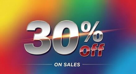 Striking digital graphic promoting a thirty percent price reduction on merchandise