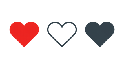 Variety of heart shapes signify emotion, love, and connection