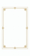 An ornate white and gold picture frame is viewed straight on against a white background