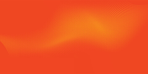 Design orange halftone dots, abstract pattern with dark and bright gradient background. digital technology style wall texture ,cartoon or pop art.