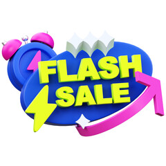 flash sale badge 3d icon