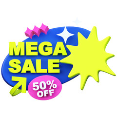 mega sale badge 3d icon