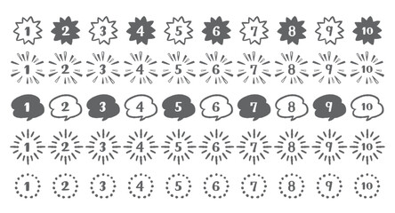 Fototapeta premium 手描きの数字のアイコンイラスト 