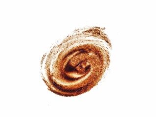 Coffe splash isolated on white background, Top view