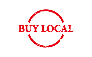 BUY LOCAL - BUY LOCAL text written on Red Rubber Stamp
