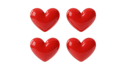 Vivid red glossy hearts: love, romance, and unity symbol