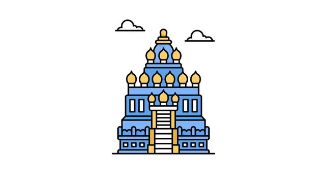 Hindu Temple, world heritage site, prambanan temple vector design