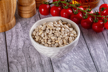 Raw white beans for cooking