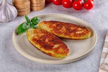 Fried potato golden hash brown