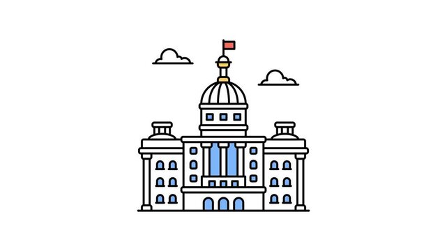 Us capitol hill vector design, american democracy, united states congress