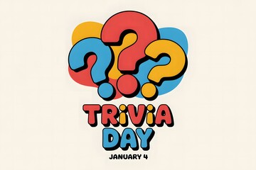 A Bright Playful Illustration of Colorful Question Marks for Trivia Day Celebration