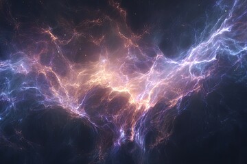 Abstract Colorful Cosmic Nebula In Space