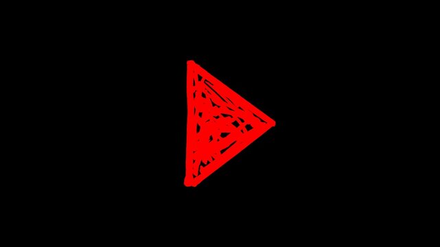 Rough sketch triangle arrow animation for UI tutorials presentations creative directional element hand drawn motion graphics loop asset