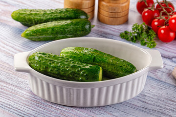 Homemade lightly salted cucumbers snack