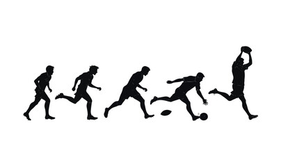 Football Player Silhouette Set — Dynamic Soccer Action Poses Vector Collection
