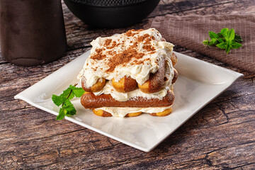 Delicous Tiramisu cake with cream