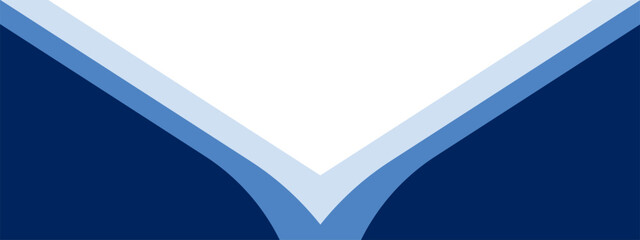 Modern abstract blue banner with layered curved shapes and a bright white center, ideal for corporate presentations, business templates, marketing materials, and clean design layouts.