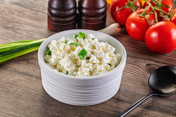 Cottage cheese with green onion
