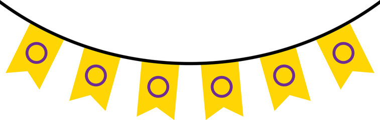 Seamless yellow with purple circle as intersex flag party bunting. LGBTQI concept. Flat design illustration.

