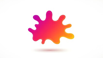 Abstract Gradient Paint Splash with Vibrant Colors Isolated on White Background for Modern Design and Creative Projects
