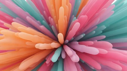 Abstract explosion of pastel colors with dynamic rays forming a vibrant and eye catching background art design element