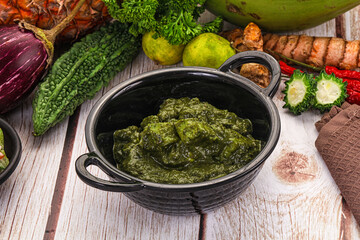 Indian cuisine - Palak paneer cheese with spinach