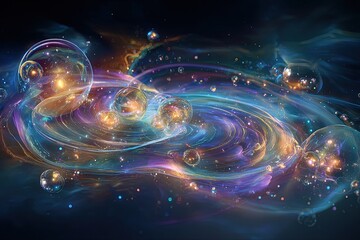 Abstract Colorful Galaxy Space Art