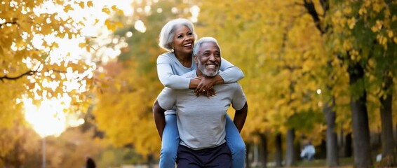 Golden Years Embrace: An elderly couple shares a tender moment as they celebrate their life, love, and companionship.
