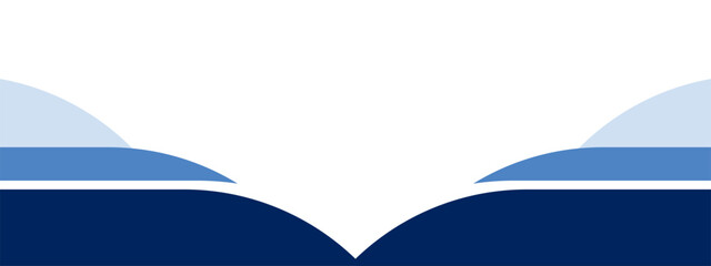 Abstract blue banner with layered curved shapes and soft rounded forms creating a clean modern frame, ideal for business templates, presentations, and digital marketing visuals.