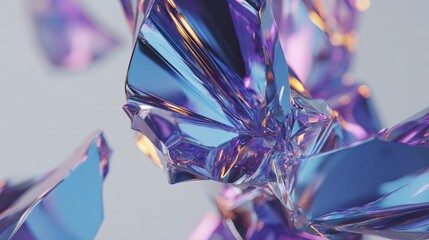 Abstract Iridescent Shattered Glass Forms