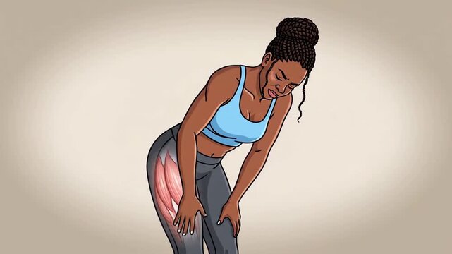 Woman Experiencing Muscle Pain and Discomfort After Physical Activity Workout Training
