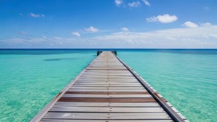 Fototapeta premium Wooden pier on tropical beach