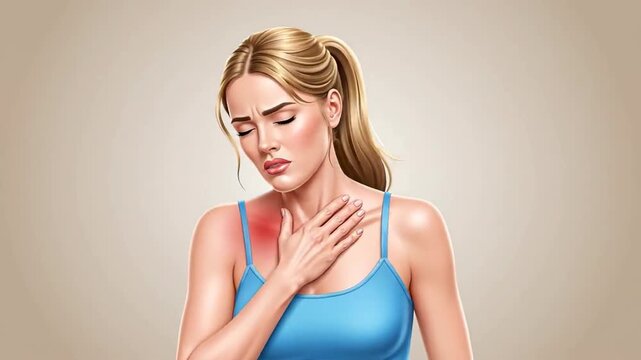 Woman Experiencing Pain: A Visual Representation of Discomfort and Distress