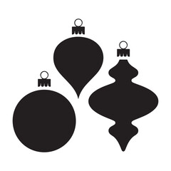 Fototapeta premium Festive ornament hanging smooth elegant holiday seasonal decoration silhouette vector design