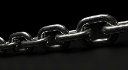 Obraz premium Metallic chain on dark background