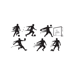 Football action silhouette pack