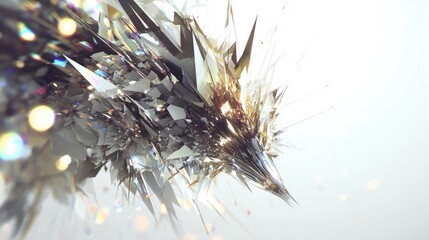 Abstract Geometric Creature With Color Explosion