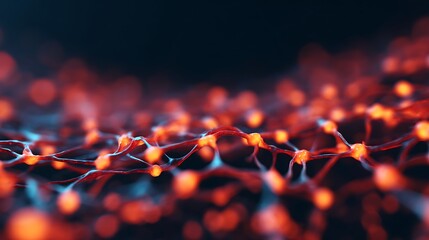 A vibrant, abstract representation of interconnected neural networks with glowing nodes and strands, showcasing the complexity of biological systems.